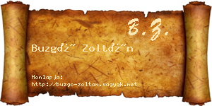 Buzgó Zoltán névjegykártya